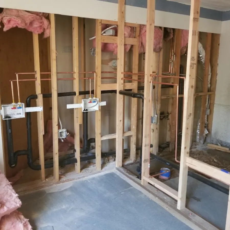 Copper pipe rough-in and plumbing installation in Brattleboro